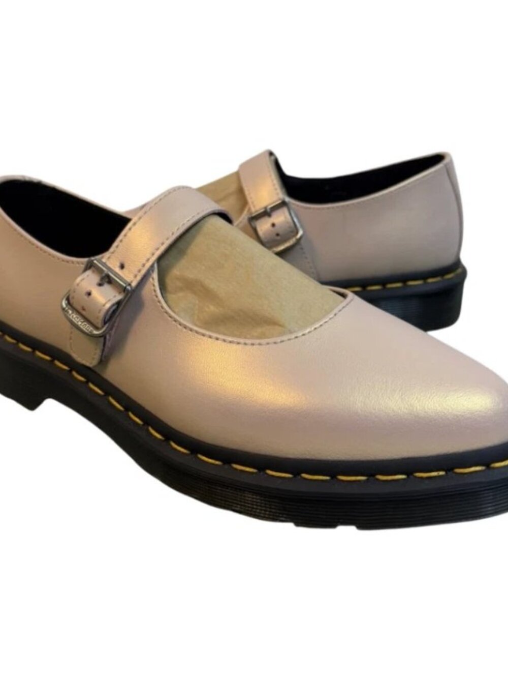 Dr. Doc Martens Elphie MJ Mary Jane Iridescent Leather Pink Womens Size 8